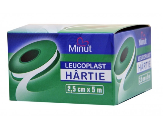 Aparatura si dispozitive medicale - LEUCOPLAST HARTIE MINUT 2.5 CM * 5 M, farmacom.ro