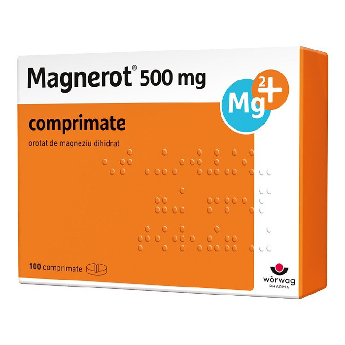 Medicamente fara reteta (OTC) - Magnerot 500 mg, 100 comprimate, Worwag Pharm, farmacom.ro