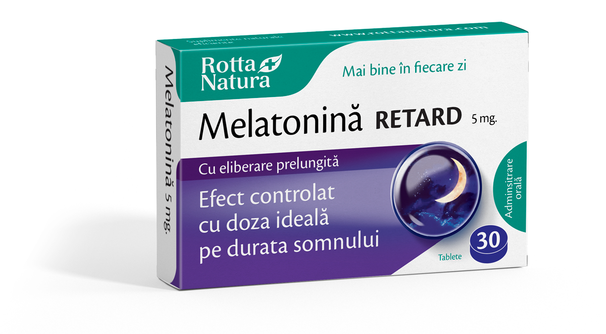 Stres si somn - MELATONINA RETARD 5 MG * 30 TABLETE ROTTA NATURA, farmacom.ro