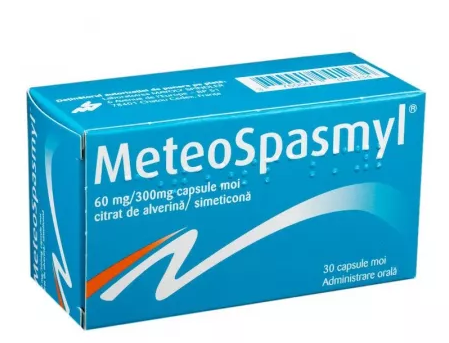 Medicamente fara reteta (OTC) - Meteospasmyl, 60 mg/300 mg, 30 capsule moi, farmacom.ro