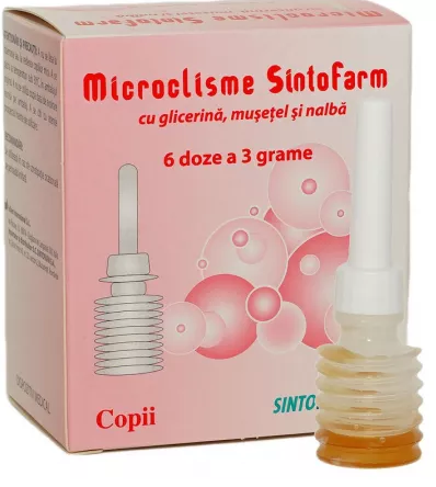 Vitamine si suplimente - MICROCLISME SINTOFARM CU GLICERINA,MUSETEL,NALBA 3G * 6 DZ, farmacom.ro