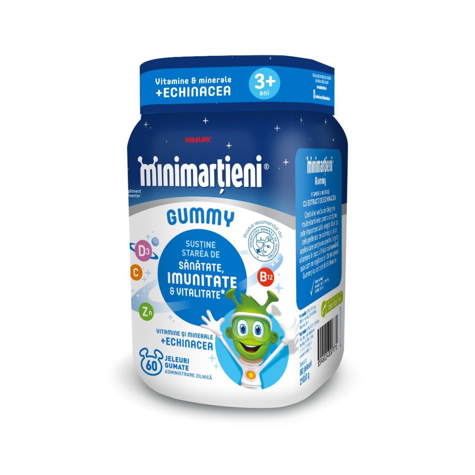 Vitamine si suplimente alimentare pentru copii - MINIMARTIENI GUMMY CU ECHINACEEA X 60 JELEURI, farmacom.ro