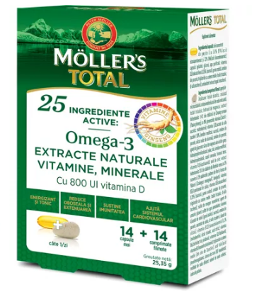 Vitamine si minerale - MOLLERS TOTAL * 14 CPS + 14 CPR FILM, farmacom.ro