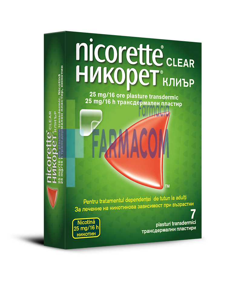 Medicamente fara reteta (OTC) - Nicorette Plasturi, 25 mg/16 ore, 7 bucati, farmacom.ro