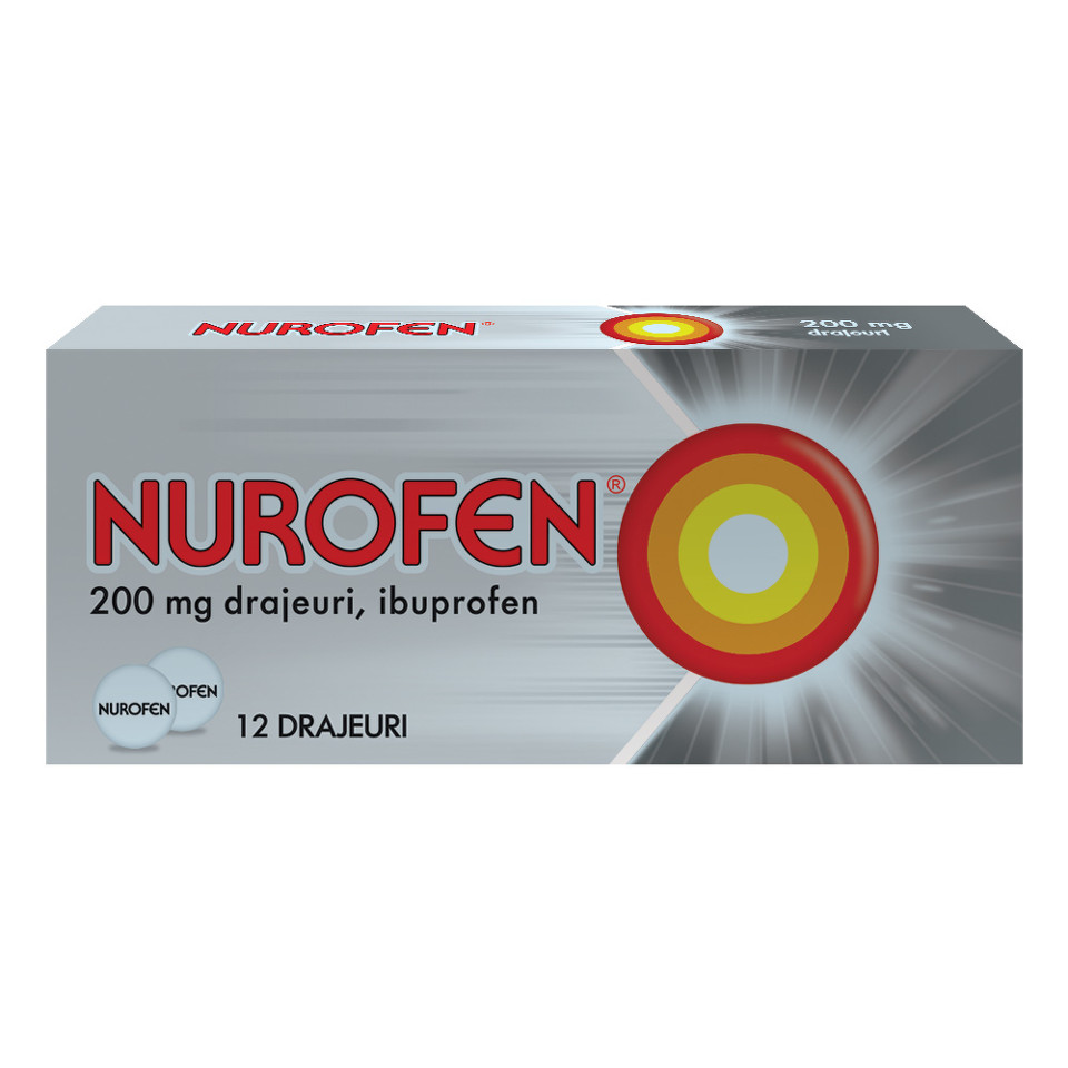 Medicamente fara reteta (OTC) - NUROFEN 200 MG * 12 DRAJEURI RECKITT, farmacom.ro