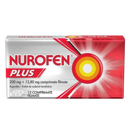 Medicamente OTC - fara reteta - NUROFEN PLUS 200 MG * 12 CPR FILM RECKITT, farmacom.ro