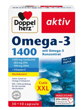 Suplimente pentru scaderea colesterolului - OMEGA 3 1400 MG * 40 CAPSULE, DOPPELHERZ, farmacom.ro