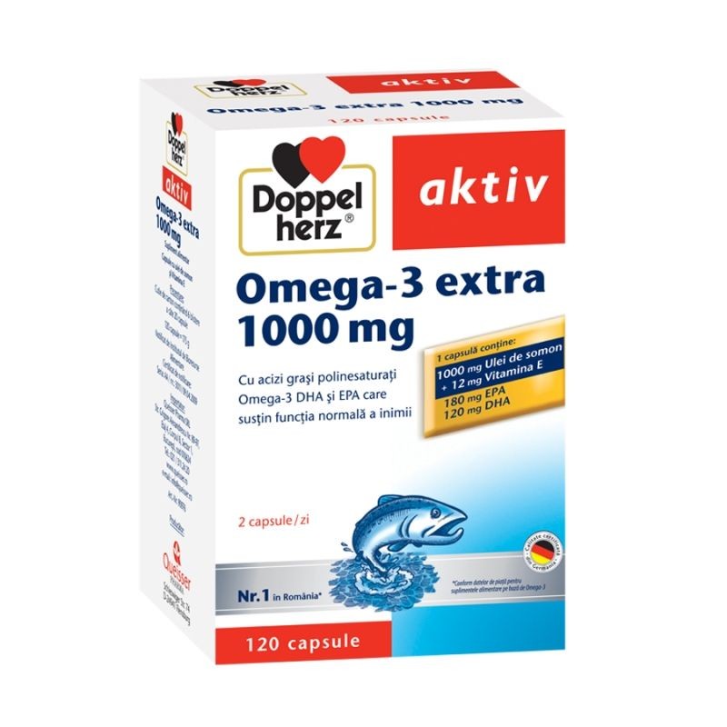 Medicamente pentru inima - Medicamente Cardiovasculare - OMEGA 3 EXTRA+ULEI DE SOMON * 120 CAPSULE, DOPPELHERZ, farmacom.ro