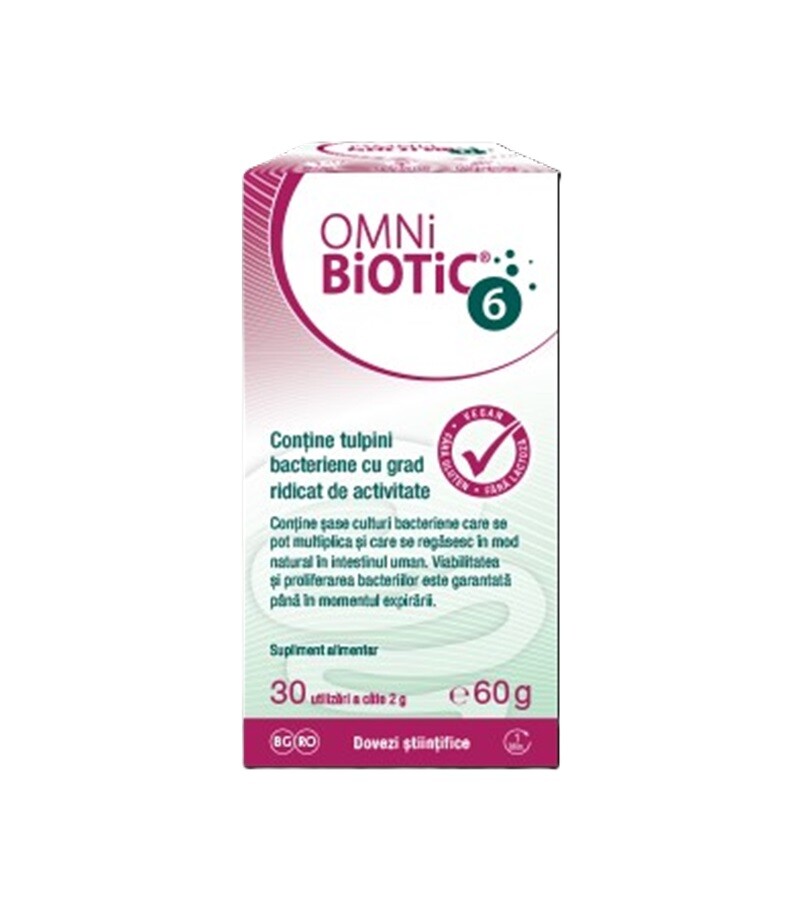 Prebiotice si Probiotice adulti si copii - OMNIBIOTIC 6 * 60 G PULBERE, farmacom.ro
