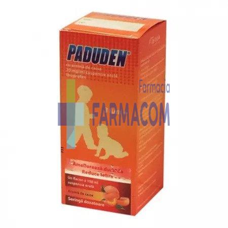 Medicamente fara reteta (OTC) - Paduden Sirop Copii aroma caise, 20 mg/ml, 100 ml, Terapia, farmacom.ro