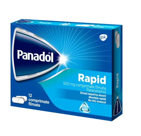 Medicamente fara reteta (OTC) - PANADOL RAPID 500MG * 12 CPR FILM GLAXO, farmacom.ro