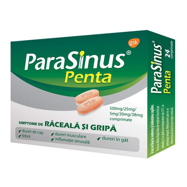 Medicamente fara reteta (OTC) - PARASINUS PENTA * 24 CPR, farmacom.ro