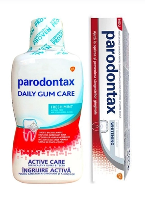 Frumusete si ingrijire - PASTA DE DINTI PARODONTAX WHITENING*75ML+APA DE GURA DAILY*500ML, farmacom.ro