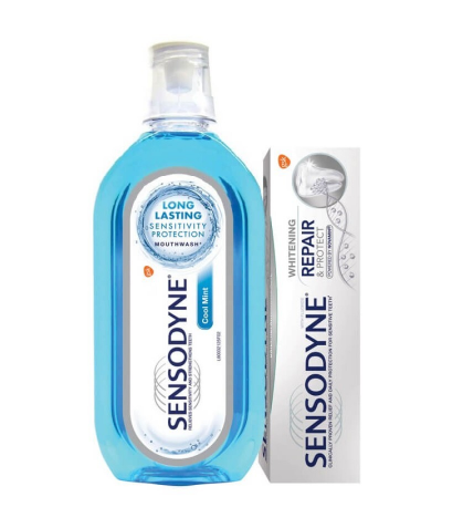 Igiena orala - PASTA DE DINTI SENSODYNE REPAIR&PROTECT WHITENING+APA GURA COOL MINT*500, farmacom.ro