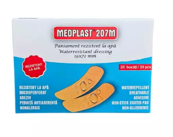 Frumusete si ingrijire - PLASTURI MEDPLAST REZISTENT LA APA 1.9*7.2 CM * 20 BUC 207, farmacom.ro