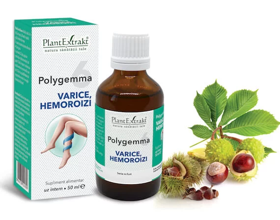 Tincturi si uleiuri - POLYGEMMA NR. 6 (VARICE, HEMOROIZI) *50ML, farmacom.ro