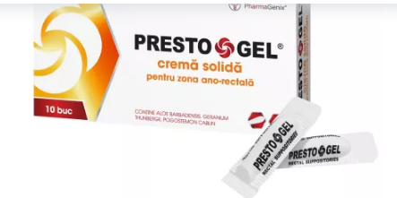 Vitamine si suplimente - PRESTOGEL CREMA SOLIDA * 10 SUPOZITOARE, farmacom.ro