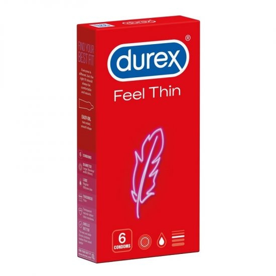 Prezervative/Lubrifianti/Accesorii - PREZERVATIVE DUREX FEEL THIN * 6 BUC, farmacom.ro