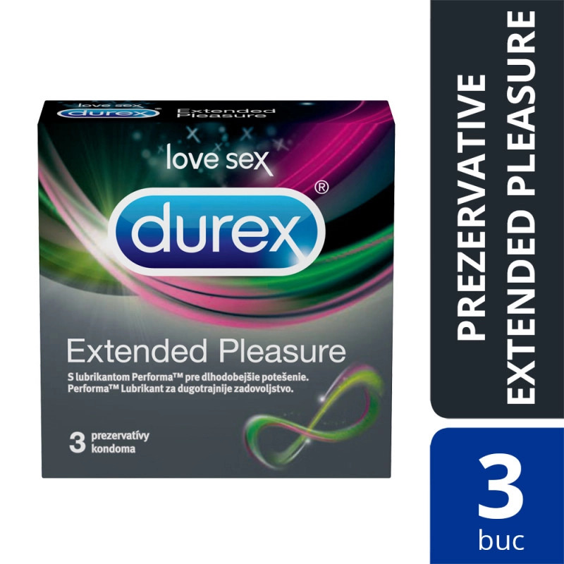 Protectie si lubrifianti - PREZERVATIVE DUREX EXTENDED PLEASURE X3, farmacom.ro