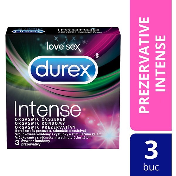 Protectie si lubrifianti - PREZERVATIVE DUREX INTENSE ORGASMIC X 3, farmacom.ro