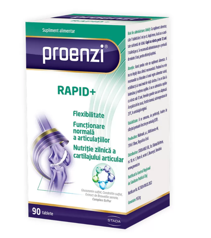 Afectiuni musculare si osoase - PROENZI RAPID PLUS, 90 TABLETE, farmacom.ro