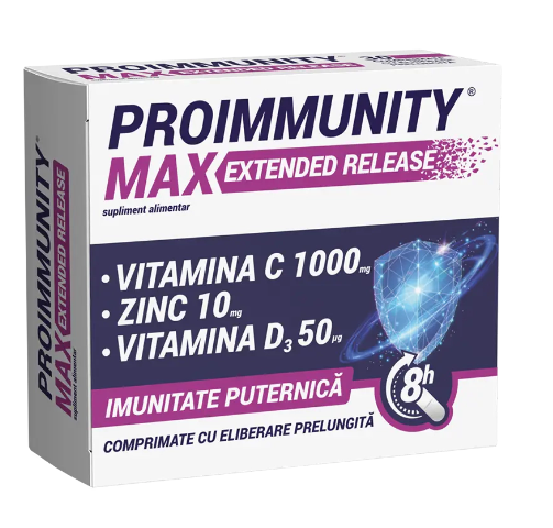 Imunitate - PROIMMUNITY MAX EXTENDED RELEASE * 30 COMPRIMATE CU ELIBERARE PRELUNGITA, farmacom.ro