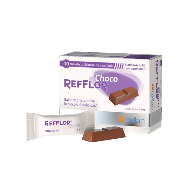 Probiotice, prebiotice - REFFLOR CHOCO * 10 TB, farmacom.ro