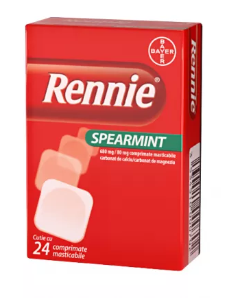 Medicamente fara reteta (OTC) - RENNIE SPEARMINT * 24 CPR MASTIC, farmacom.ro