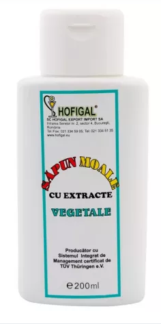 Frumusete si ingrijire - SAPUN VEGETAL LICHID CU SARURI POTASIU * 200 ML HOFIGAL, farmacom.ro