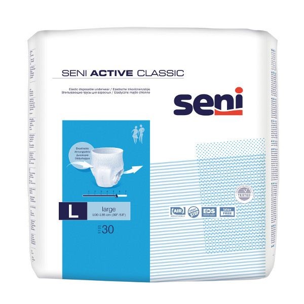 Incontinenta - SCUTECE ADULTI SENI ACTIV CHILOT ELASTIC CLASSIC LARGE * 30 BUC, farmacom.ro