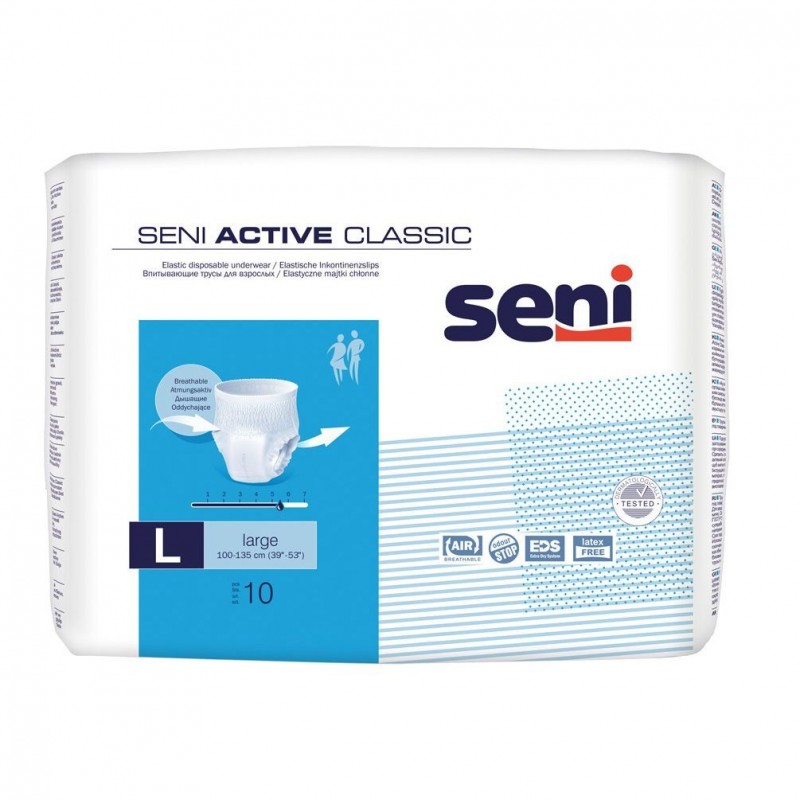 Incontinenta - SCUTECE AD SENI ACTIVE CHILOT ELASTIC CLASSIC LARGE * 10 BUC, farmacom.ro