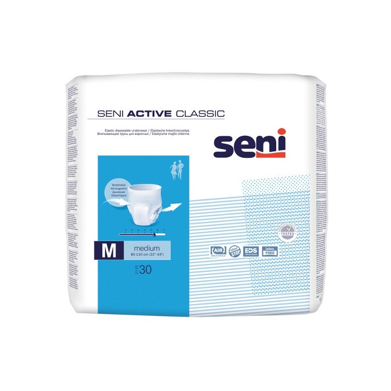 Incontinenta - SCUTECE ADULTI SENI ACTIV CHILOT ELASTIC CLASSIC MEDIUM * 30 BUC, farmacom.ro