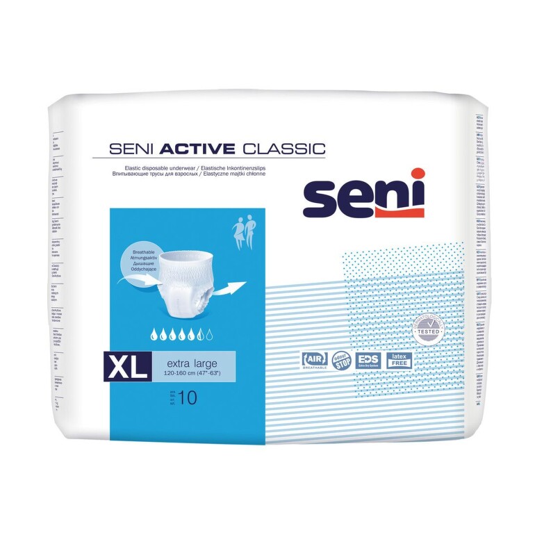 Igiena intima - SCUTECE ADULTI SENI ACTIV CHILOT ELASTIC EXTRA LARGE * 10 BUC, farmacom.ro