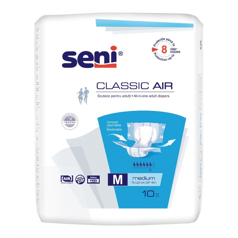 Incontinenta - SCUTECE AD SENI CLASSIC AIR MEDIUM * 10 BUC, farmacom.ro