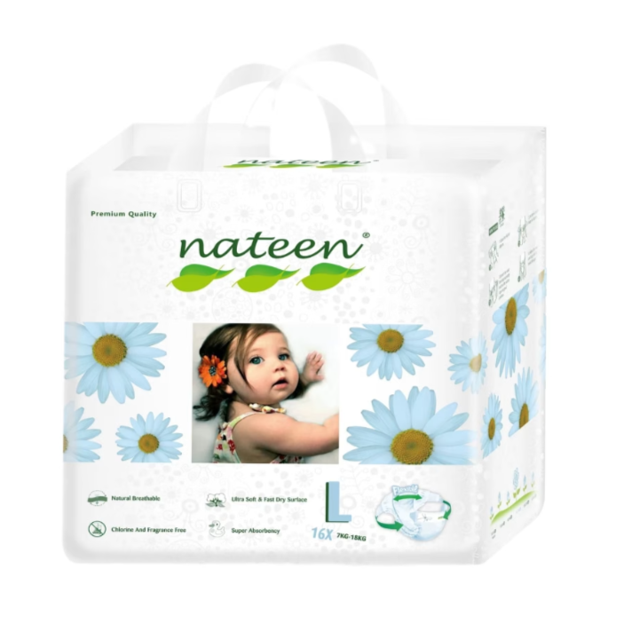Mama si copilul - SCUTECE HIPOALERGENICE FLEX&FIT PREMIUM LINE LARGE NR.4, 7-18 KG*16 BUC NATEEN, farmacom.ro