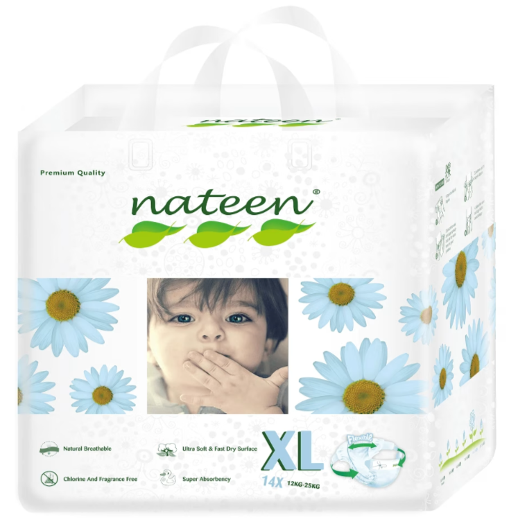 Mama si copilul - SCUTECE HIPOALERGENICE FLEX&FIT PREMIUM LINE LARGE NR.5, 12-25 KG*14 BUC NATEEN, farmacom.ro