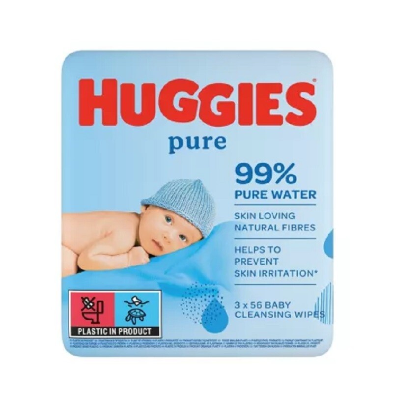 Igiena si ingrijire copii - SERVETELE UM COPII HUGGIES PURE 3 * 56 BUC, farmacom.ro