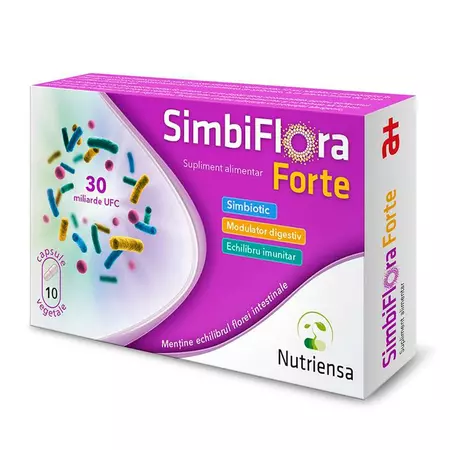 Prebiotice si Probiotice adulti si copii - SIMBIFLORA FORTE * 10 CAPSULE, farmacom.ro