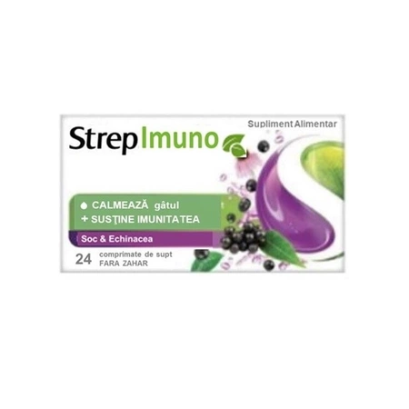 Vitamine si suplimente - STREPIMUNO SOC & ECHINACEA FARA ZAHAR * 24 CPR SUPT, farmacom.ro