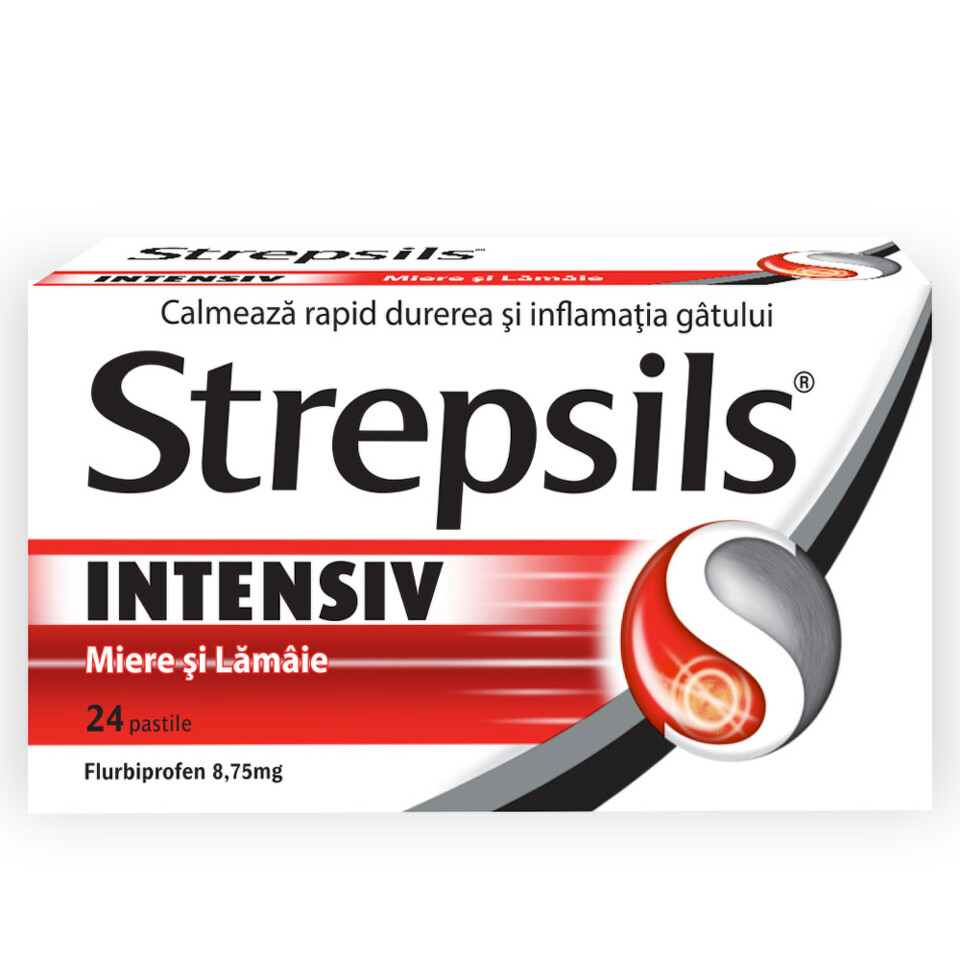 Medicamente fara reteta (OTC) - STREPSILS INTENSIV MIERE SI LAMAIE * 24 CPR RECKITT, farmacom.ro