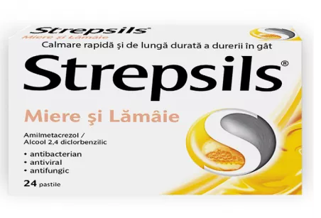 Medicamente fara reteta (OTC) - STREPSILS MIERE SI LAMAIE * 24 CPR, farmacom.ro