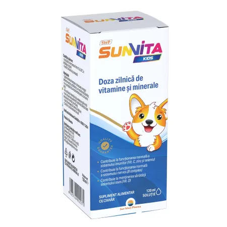 Vitamine si suplimente alimentare pentru copii - SUNVITA KIDS SIROP * 120 ML, farmacom.ro