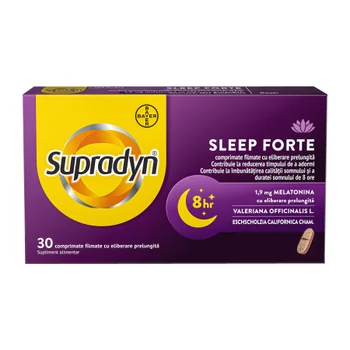 Pastile pentru somn si stres - SUPRADYN SLEEP FORTE * 30 CPR FILM ELIB.PREL, farmacom.ro