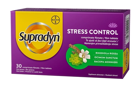 Pastile pentru somn si stres - SUPRADYN STRESS CONTROL * 30 COMPRIMATE FILMATE, farmacom.ro