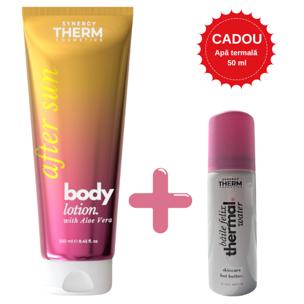 Frumusete si ingrijire - SYNERGY AFTER SUN BODY LOTION ALOE VERA * 250 ML+MINI APA THERMALA BAILE FELIX*50 ML PROMO, farmacom.ro