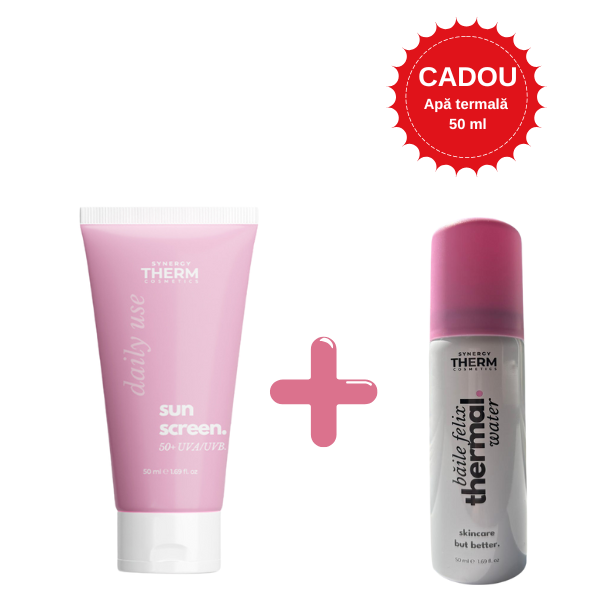 Frumusete si ingrijire - SYNERGY THERM DAILY USE CREMA CU FACTOR DE PROTECTIE SPF50+ *50ML+MINI APA THERMALA BAILE FELIX*50ML, farmacom.ro