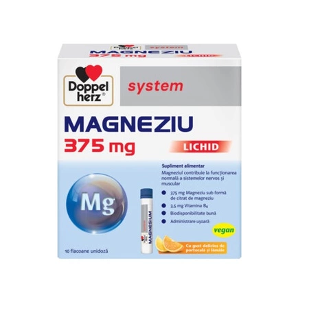 Vitamine si suplimente - SYSTEM MAGNEZIU 375 MG * 10 FLACOANE UNIDOZE, DOPPELHERZ, farmacom.ro