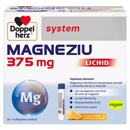 Vitamine si suplimente - SYSTEM MAGNEZIU 375 MG * 30 FL UNIDOZE DOPPELHERZ *(20+10), farmacom.ro