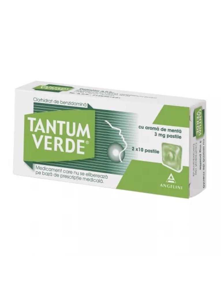 Medicamente fara reteta (OTC) - TANTUM VERDE MENTA 3 MG 2BL x 10 PASTILE, farmacom.ro