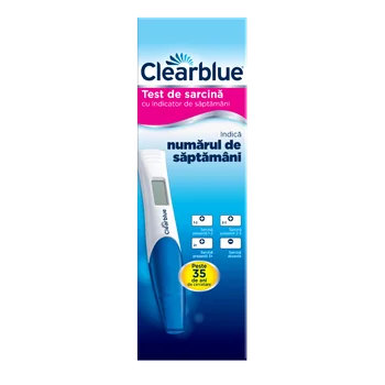 Teste sarcina/ovulatie - TEST SARCINA CU INDICAREA NR.DE SAPTAMANI CLEARBLUE * 1  BUC, farmacom.ro